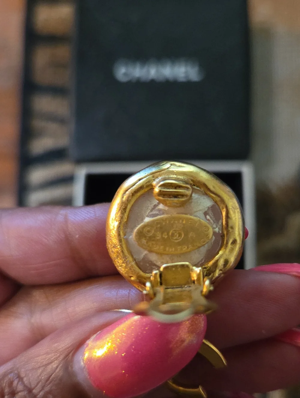 CHANEL Gold Pearl CC Drop Earrings - Gold and White Pearl